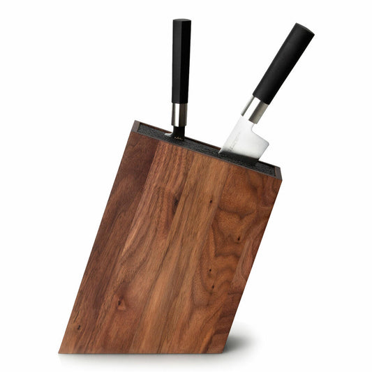 Continenta knife block with flexible insert, angled, knife storage, walnut wood, 28.5 x 8 x 19 cm, 4250