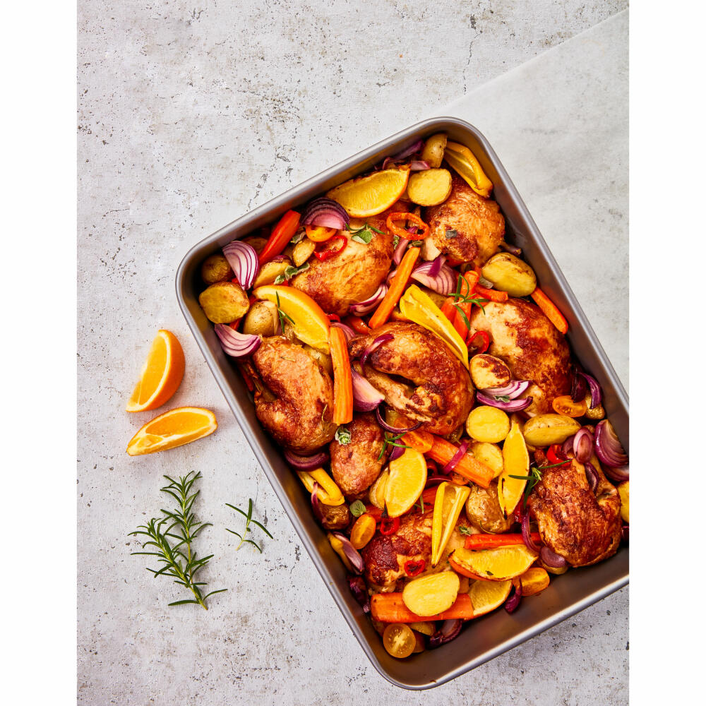 Birkmann Bakers Best Back- und Auflaufform, Gr. XL, Backform, Ofenform, Karbonstahl, 40 x 28 cm, 886513