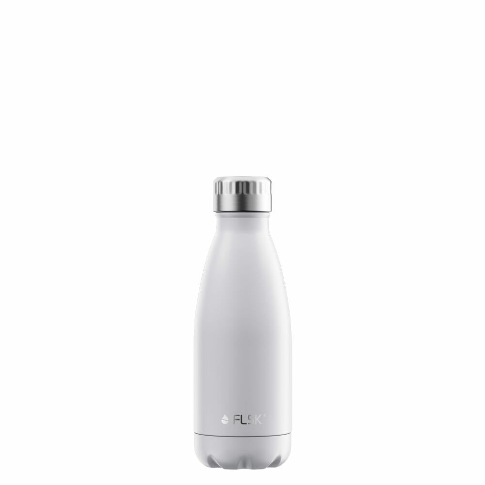 FLSK drinking bottle WHTE, insulated bottle, thermos flask, bottle, stainless steel, white, 350 ml, 1010-0350-0010