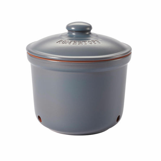 Römertopf Fresh Pot Maxi, storage pot for onions and vegetables, onion pot, natural clay, blue-grey, 2.8 L, 241515