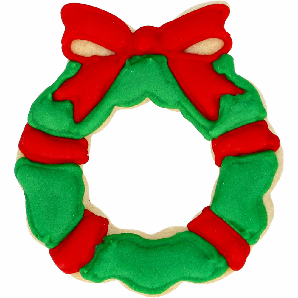 Birkmann Christmas wreath cookie cutter, with internal embossing, cookie cutter, cookie shape, biscuit, biscuits, stainless steel, 7.5 cm, 198975