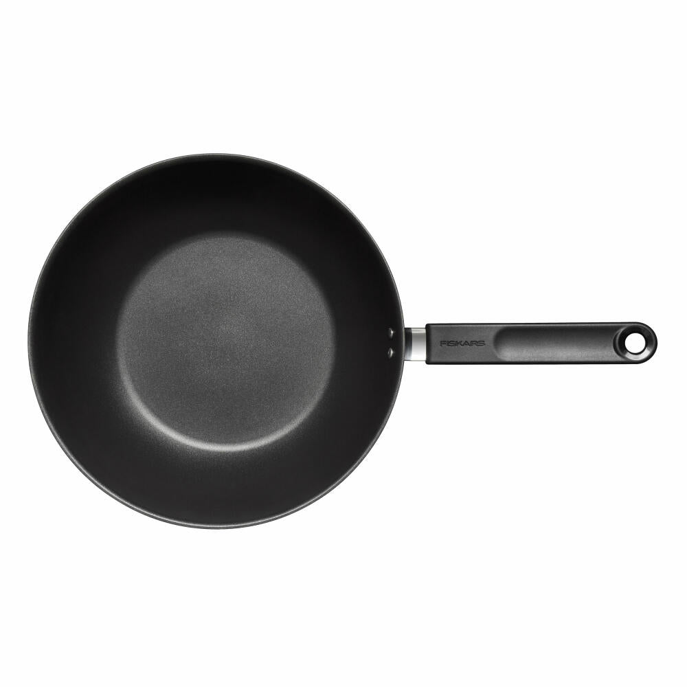 Fiskars Hard Face Wok, Wokpfanne, Pfanne, Stielwok, Aluminium, Ø 28 cm, 4.5 L, 1052233