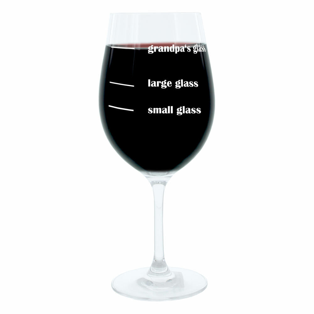 Leonardo Weinglas XL, Grandpas Glass, Geschenk Stimmungsglas mit lustiger Gravur, Mood Wein Glas, 610ml