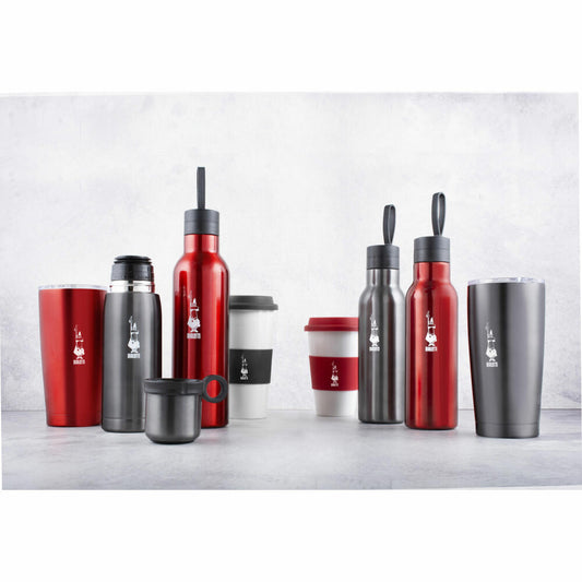 Bialetti insulated bottle 500 ml, with handle, bottle, drinking bottle, stainless steel, grey, DCXIN00008