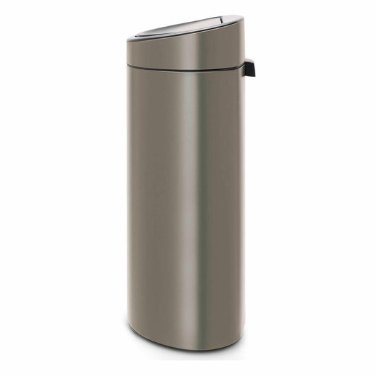 Brabantia Touch Bin Recycle, Mülleimer mit Kunststoffeinsätzen, Abfalleimer, Papierkorb, Abfallbehälter, Platinum, 10 / 23 L, 117909