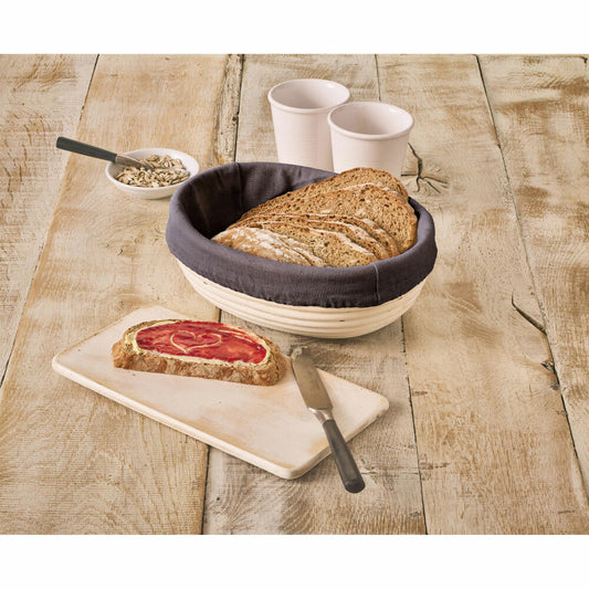 Birkmann Laib & Seele Bezug für Gärkörbchen Oval, passend für Artikel 209077 Körbchenbezug, Baumwolle, Schwarz, 700765