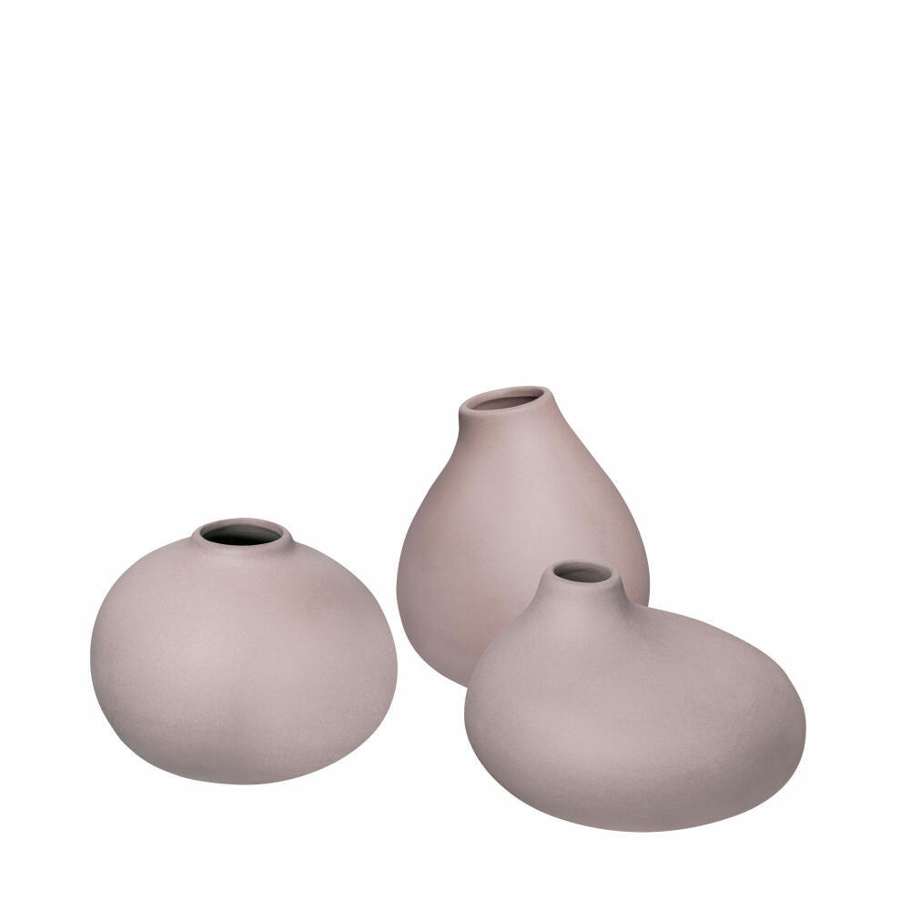 Blomus Nona Vasen, 3er Set, Blumenvase, Dekovase, Blumen Vase, Porzellan, Bark, 66225