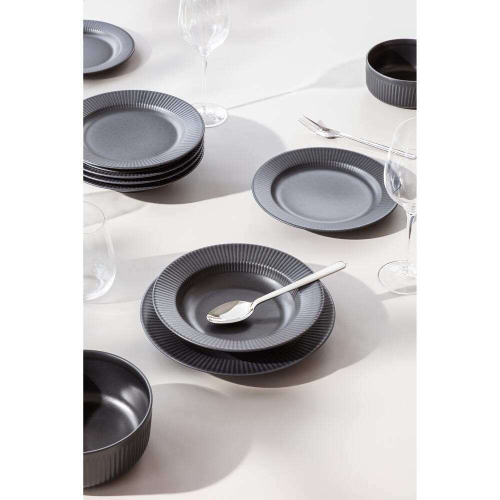 Eva Trio Deep Plate Legio Nova, Tableware, Soup Plate, Stoneware, Black, 25 cm, 787224