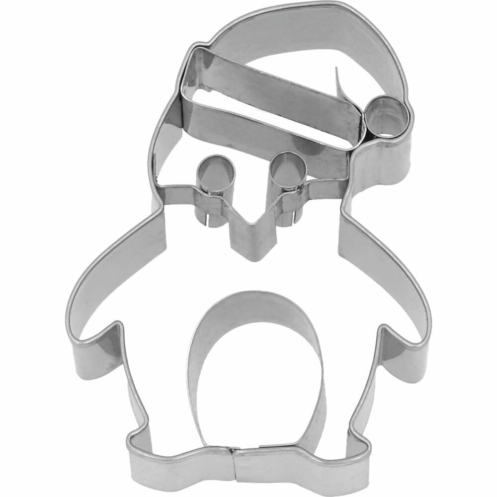 Birkmann Christmas penguin cookie cutter, with internal embossing, cookie cutter, cookie shape, biscuit, biscuits, stainless steel, 7 cm, 199521