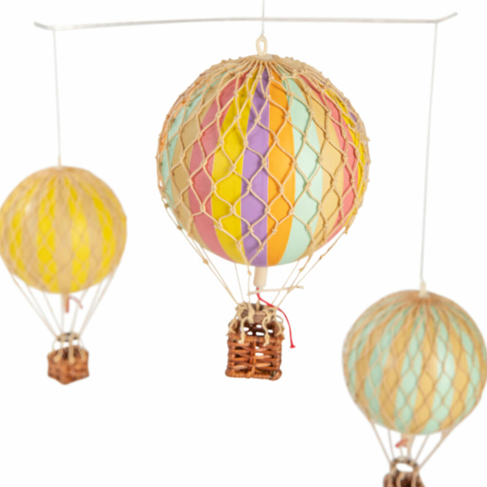 Authentic Models Mobile Flying the Skies Pastell Rainbow, Hängedekoration, Ballon, Rattan / Papier / Kunststoff, AP132