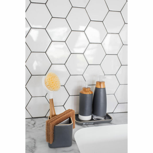 Full Circle Home Küchenorganizer Stash, Caddy, Spülablage, Keramik, Kunststoff, Grau, FC17404GY