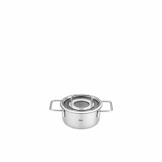 Fissler Pure cooking pot with glass lid, stainless steel 18/10, silver, 16 cm, 086-115-16-000