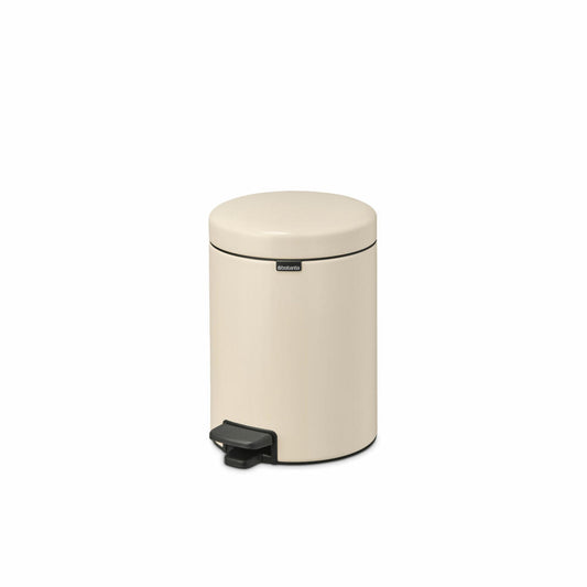 Brabantia Treteimer NewIcon, Abfalleimer, Mülleimer, Stahl, Soft Beige, 5 L, 149900