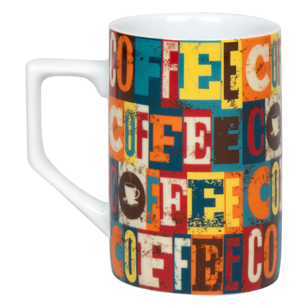 Könitz Becher Coffee Squares, Tasse, Kaffeetasse, Porzellan, Bunt, 305 ml, 1113152835