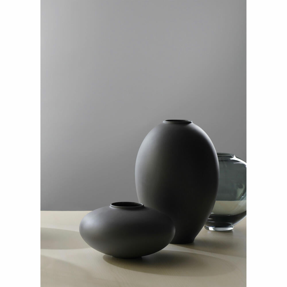 ASA Selection mara Vase basalt, flower vase, table vase, decorative vase, stoneware, anthracite matt, H 10 cm, 87000617