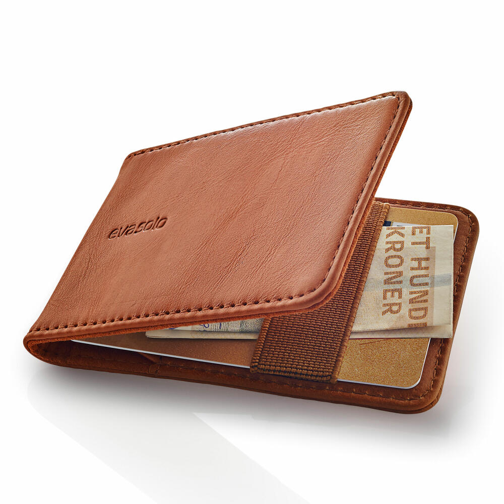 Eva Solo Card Wallet Cognac, Purse, Wallet, Leather, Elastic Band, Brown, 549012