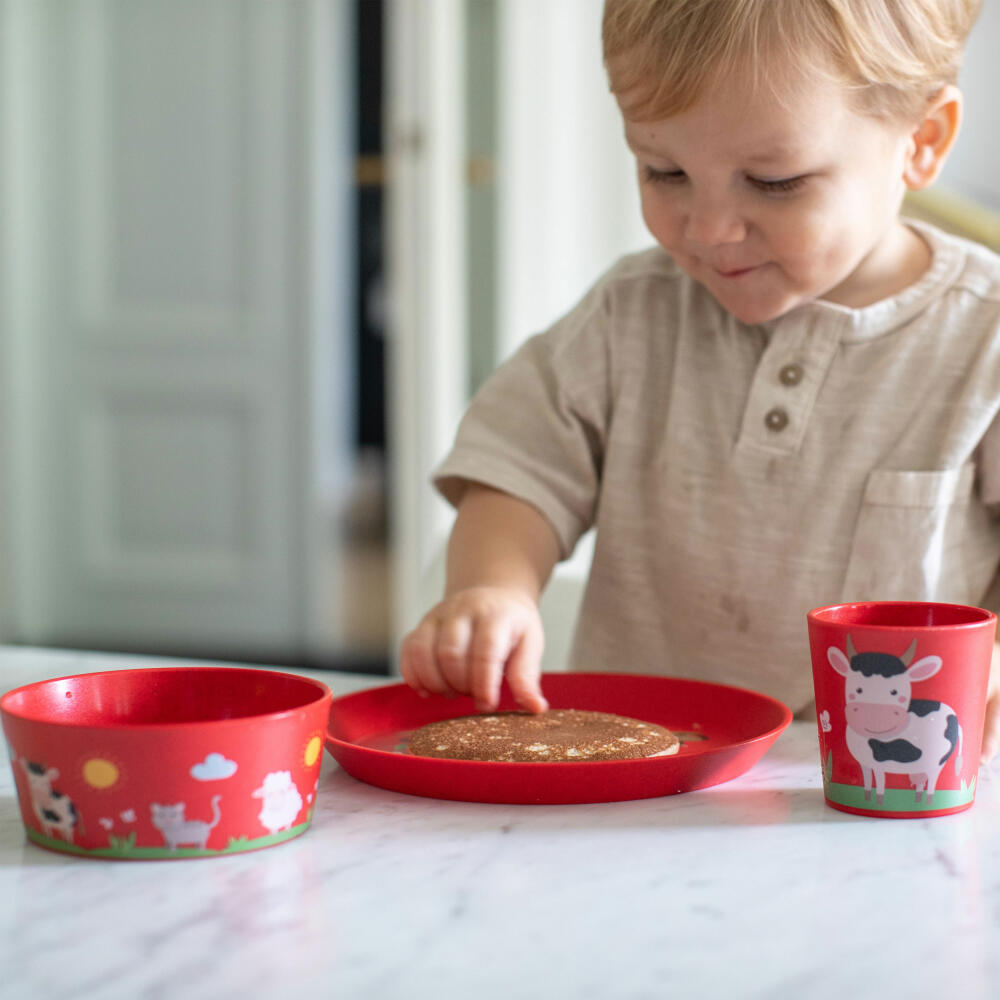 Koziol Schale Connect Bowl Farm, Schüssel, Kunststoff-Holz-Mix, Organic Red, 400 ml, 1423676