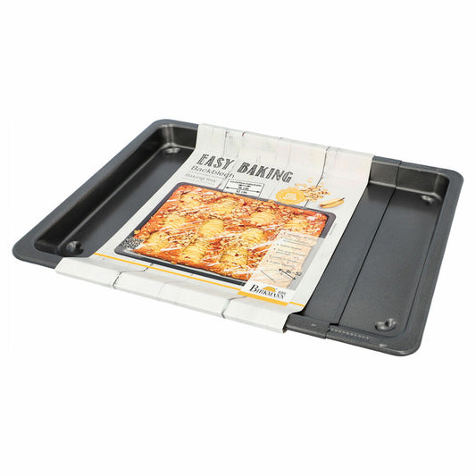 Birkmann Easy Baking Baking Tray Adjustable, Oven Tray, Baking Tray, Stove Baking Tray, Carbon Steel, 36 x 33 cm, 881303