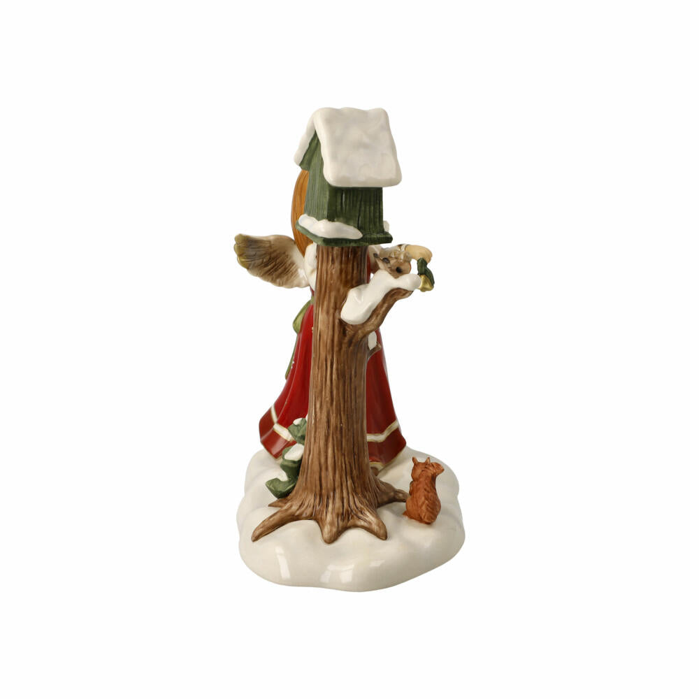 Goebel Angel Heavenly Visit, decorative figure, stoneware, red-green, 19.5 cm, 66704441