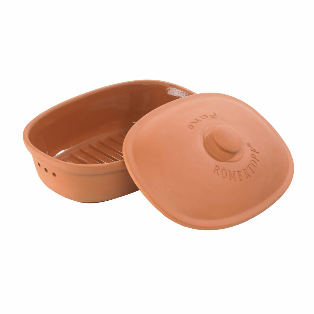 Römertopf Bread Freshness Pot Oval MEDI, Bread Pot, Bread Storage, Bread Box, Natural Clay, Terracotta, 2.3 L, 2 808 05