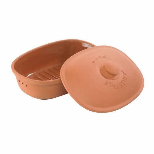 Römertopf Bread Freshness Pot Oval MEDI, Bread Pot, Bread Storage, Bread Box, Natural Clay, Terracotta, 2.3 L, 2 808 05