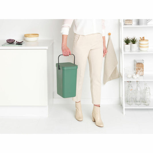 Brabantia Abfallbehälter Sort & Go, Abfalleimer, Mülleimer, Kunststoff, Fir Green, 12 L, 129803