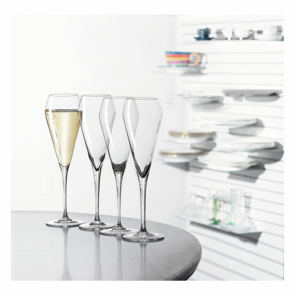 Spiegelau Willsberger Anniversary Champagne Goblet, Set of 4, Sparkling Wine Goblet, Prosecco Goblet, Sparkling Wine Glass, Prosecco Glass, Champagne Glass, Crystal Glass, 240 ml, 1416175