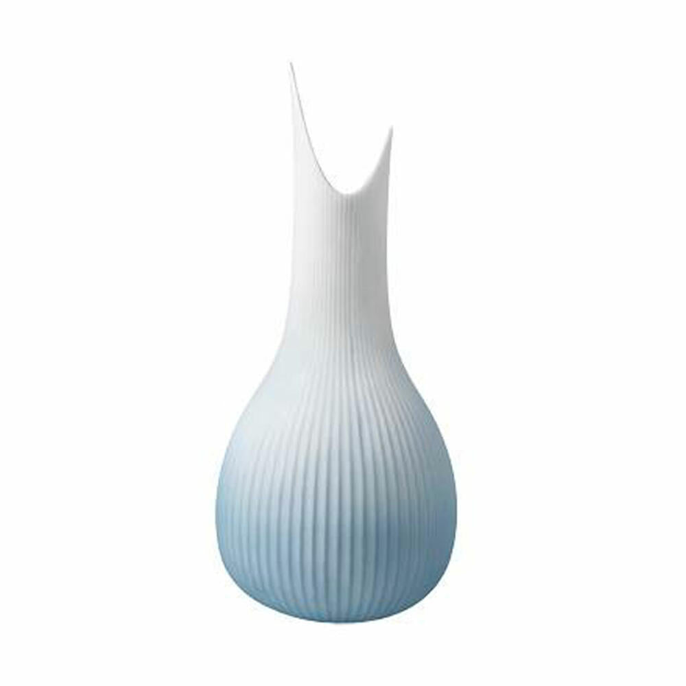 Goebel Vase Studio 8 - Raindrop Ice, flower vase, decorative vase, bisque porcelain, ice blue, H 25 cm, 26600021