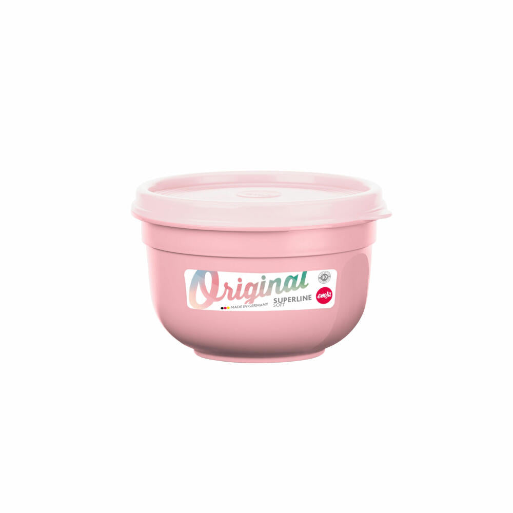 Emsa SUPERLINE Colours Fresh Keeping Bowl Round-High Bowl Lid, Fresh Keeping Container, Plastic, Powder Pink, 600 ml, N1080700