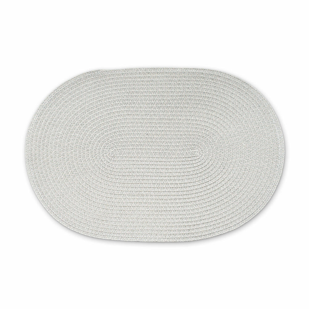 Continenta Placemat Oval, Placemat, Placemat, Placemat, Synthetic Fiber, Light Grey, 45 x 31 cm, 6619