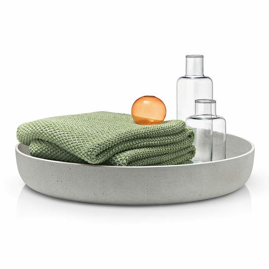 Blomus Moon decorative bowl, large, decorative serving tray, polystone, concrete, Ø 60, 65447