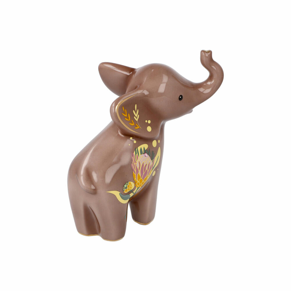 Goebel Figurine Kiombo, Elephant, Elephant Figure, Elephant Figure, Decorative Figure, Porcelain, Brown, 70001031