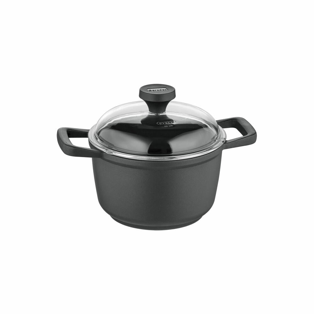 Berndes Edition 100 cooking pot with lid, pot, cast aluminum, black, 20 cm, 031643