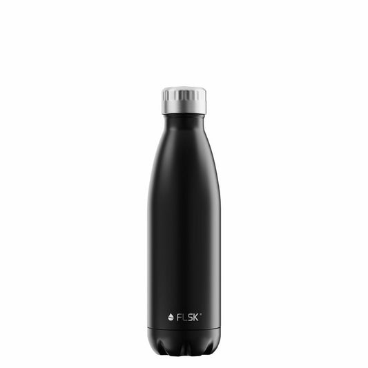 FLSK drinking bottle BLCK, insulated bottle, thermos flask, bottle, stainless steel, black, 500 ml, 1010-0500-0014