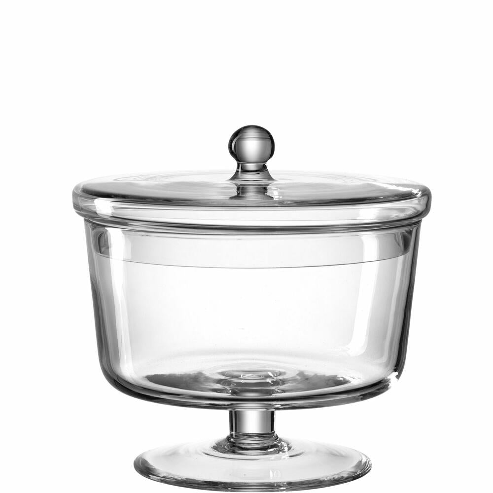 Leonardo tin on foot POESIA, storage tin, jar, glass, clear, 19 cm, 018615