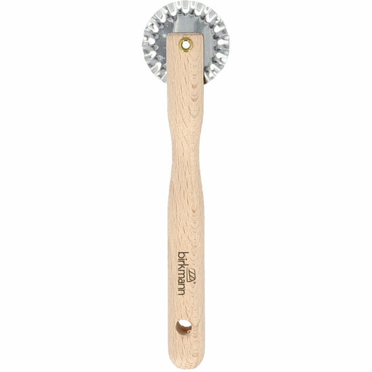 Birkmann Cause We Care dough wheel, dough cutter, dough wheel, dumpling wheel, metal / beech wood, 15 cm, 889453