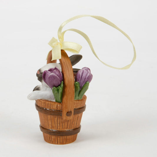 Goebel Annual Ornament 2011, Easter, Rabbit Figures in Bucket / Tub, Easter Bunny, Decoration, Hard Porcelain, Porcelain, 66881285