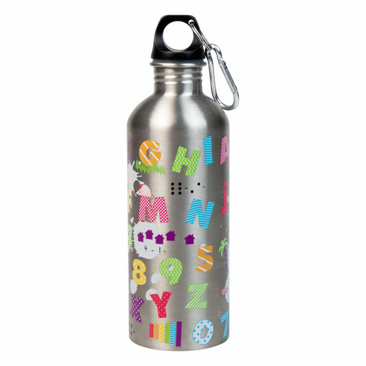 Könitz Trinkflasche Cool Bottle - ABC, Flasche, Edelstahl, Silberfarben, 600 ml, 11 9 244 2747