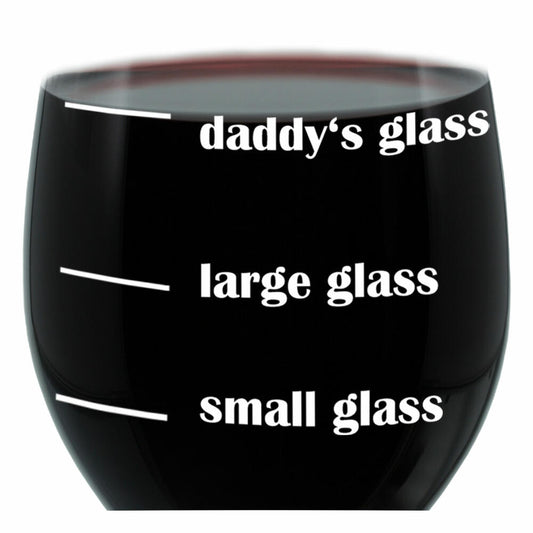 Leonardo Weinglas XL, Daddys Glass, Geschenk Stimmungsglas mit lustiger Gravur, Mood Wein Glas, 610ml