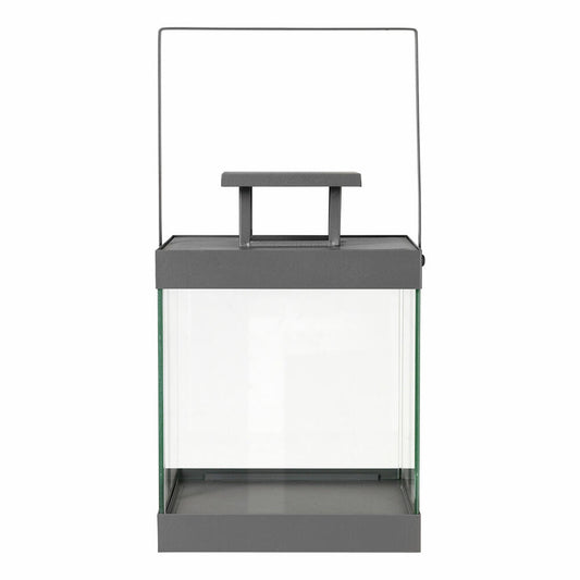 Blomus Laterne Finca Klein, Indoor Laterne, Windlicht, Stahl pulverbeschichtet, Glas klar, Steel Gray, 30.5 cm, 66178