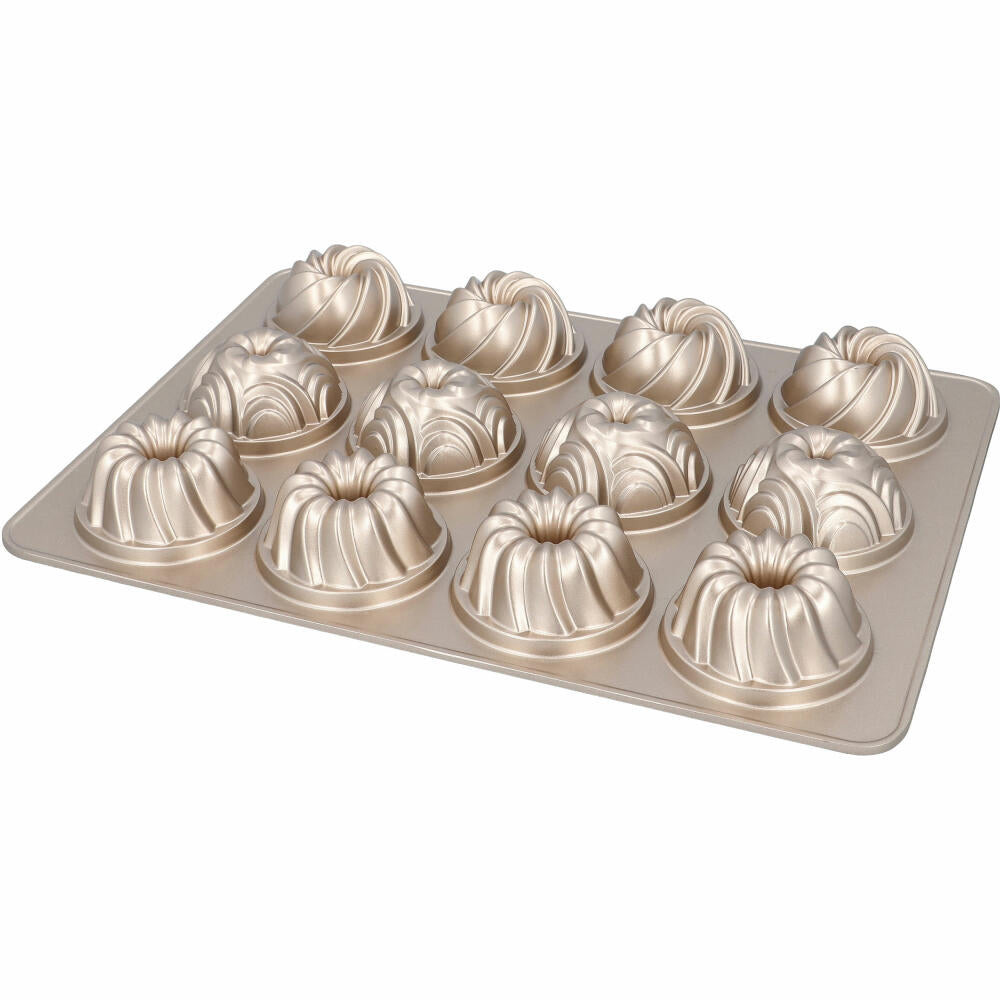 Birkmann Contoura Violet, Gugelhupfblech, für 12 Stück, Backform, Backblech, Kuchenbackform, Aluguss, 28.5 x 39.5 cm, 887077