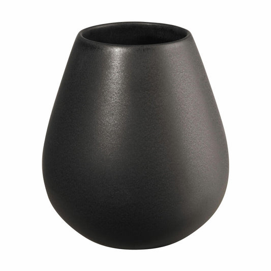 ASA Selection ease Vase Black Iron, Blumenvase, Tischvase, Dekovase, Steingut, Schwarz Matt, H 18 cm, 91033174