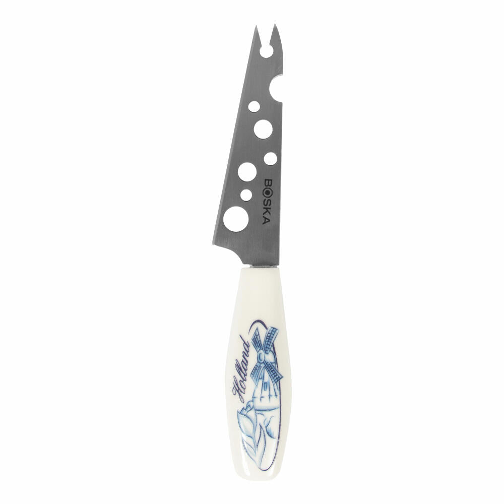 Boska Käsemesser Mini Delfter Blau, für Halbweichen Käse, Käseschneider, Keramik, Edelstahl, Silber, 15 cm, 307077