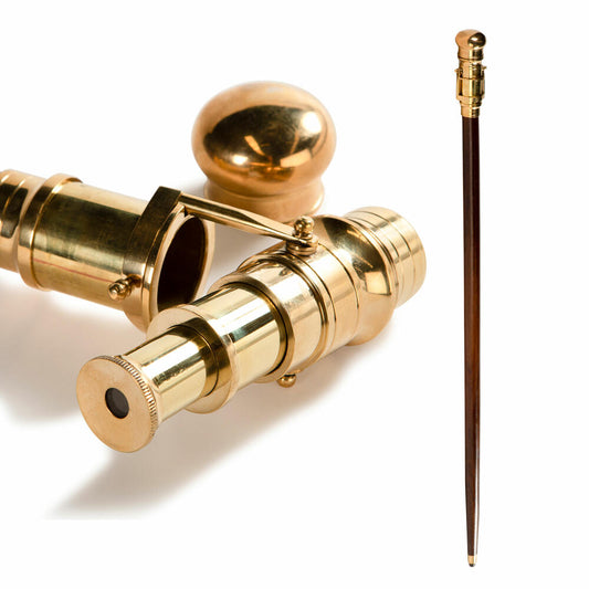 Authentic Models Walking Stick Telescope Walking Stick with telescope, accessory, acacia wood, WS005