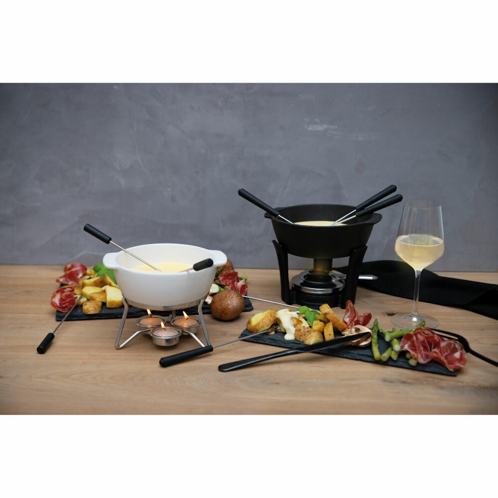 Boska Cheese Fondue Set Party, Fondue Set, Cheese Fondue, with 4 Forks, Ceramic, White, 750 ml, 853548