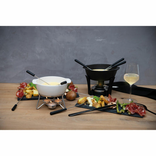 Boska Käsefondue-Set Party, Fondue Set, Käse Fondue, mit 4 Gabeln, Keramik, Weiss, 750 ml, 853548