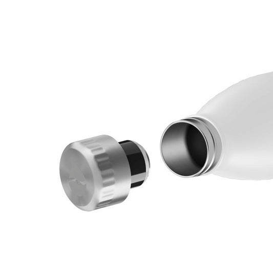 FLSK Trinkflasche WHTE, Isolierflasche, Thermoflasche, Flasche, Edelstahl, Weiß, 350 ml, 1010-0350-0010