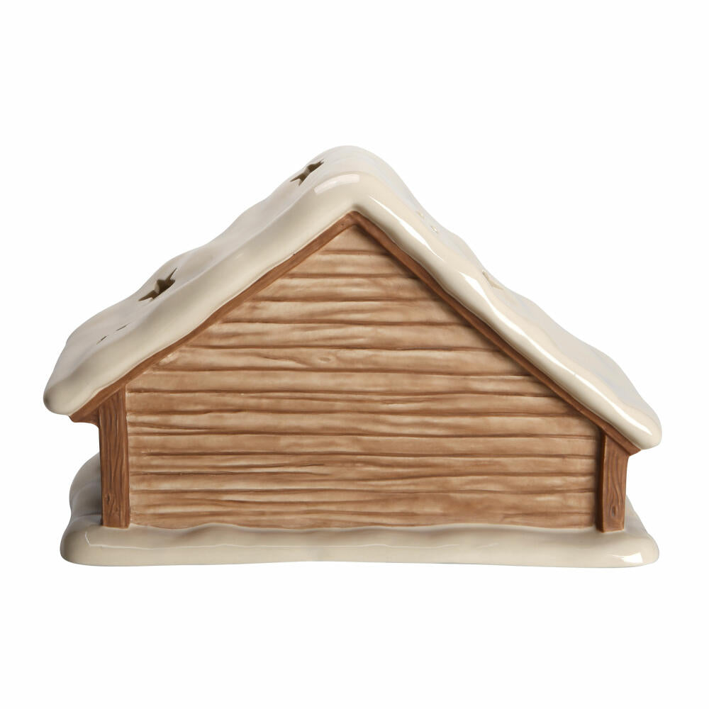 Goebel Nativity Stable with Snow, Christmas Decoration, Stoneware, Colorful, 24 cm, 41661041