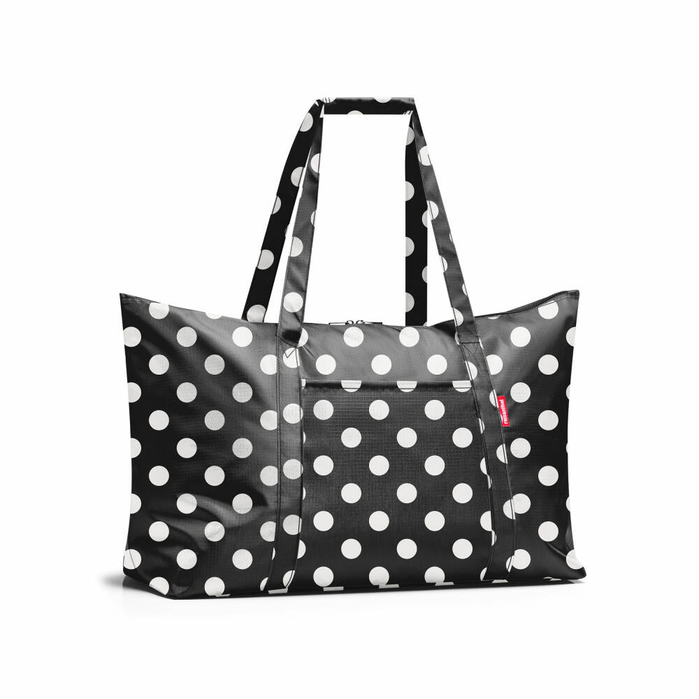 reisenthel mini maxi travelbag, faltbar, Badetasche, Einkaufstasche, Tasche, Dots White, 30 L, AG7073