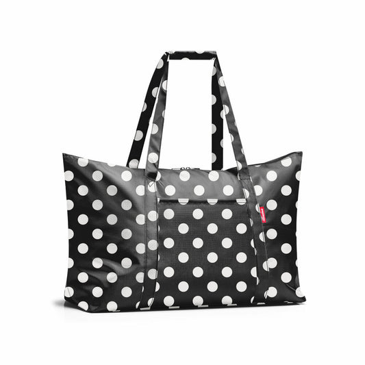 reisenthel mini maxi travelbag, faltbar, Badetasche, Einkaufstasche, Tasche, Dots White, 30 L, AG7073